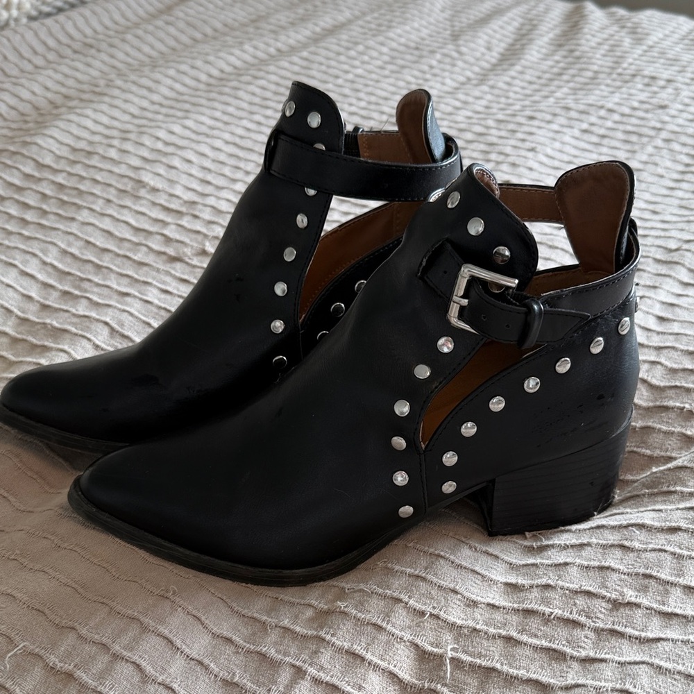 Black Studded Ankle Boots